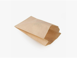 Бумажный пакет БЕЗ ручек с плоским склеенным дном (как для Шаурмы), Крафт, 11 * 5 * 30 см, 1 штука