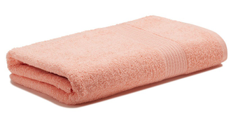 Персиковое полотенце оптом махровое пр-во Байрамали (бордюр «косичка»)