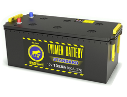 Аккумулятор Тюмень Стандарт 132 Ач (TYUMEN BATTERY Standard) 6СТ-132L П/П (Ca/Ca) ток 960А конус прямая полярность - +