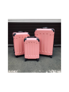 Комплект из 3х чемоданов ABS с накладками S,M,L розовый