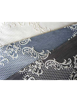 Двухцветная жаккардовая портьера с барочным узором из ажурных ромбов. Воронеж, пр-во Турция