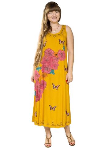 Платье-сарафан 14109-1V Размеры 48-56 (горчица)