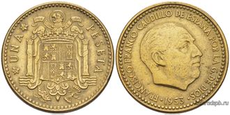 Испания. 1 песет 1953 год.