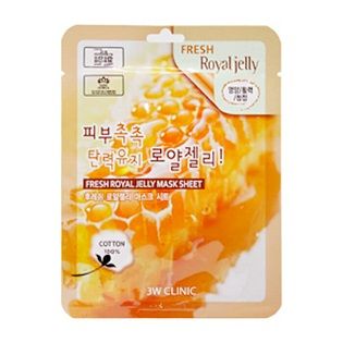 3W CLINIC Маска тканевая для лица Освежающая с Пчелиным Молочком Fresh Royal Jelly Mask, 1 шт. 282128