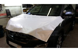 Защита ЛКП Hyundai Santa Fe антигравийной полиуретановой пленкой 3М капот, передний бампер, зеркала, стекла фар, проемы ручек дверей. Подготовка пленки.