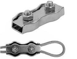 Соединитель троса двойной Flat clip, для троса 6 мм