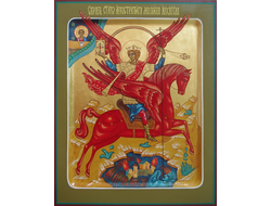 Михаил Архангел, святой Архистратиг. Рукописная икона 22х28см.