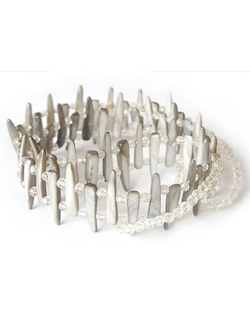 Подхват «Коралловый» с перламутром и прозрачными бусинами