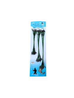 Поводки Рыболовные стальные,  цвет зеленые, 15/20/25см, 60шт., оснащение - Китай