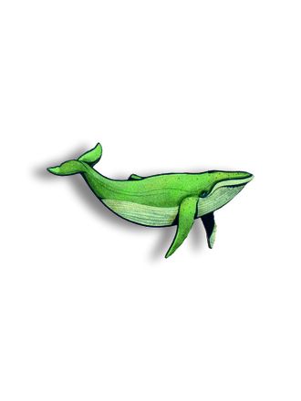Зеленый кит- Брошь/ значок - 272