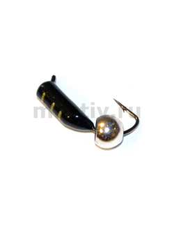 Мормышка вольфр. МАСТИВ Безнасадка 3 черн, латунный шарик 0,8г.р серебро. (уп-ка 10шт.) арт.034