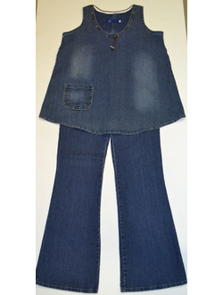 Костюм для беременных джинсовый, синий, размер 50