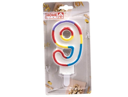 Свеча для торта БОЛЬШАЯ высота 14 см, ЦИФРА 9