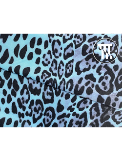 Бифлекс глянец принт Леопард, цв. Темно-голубой