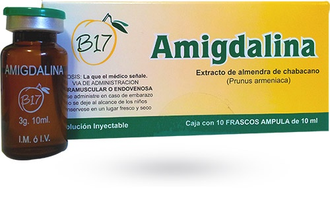 Витамин В17 (Амигдалин) инъекции: 10 ампул, в каждой по 3 грамма чистого амигдалина (лаэтрила). Производство Мексика