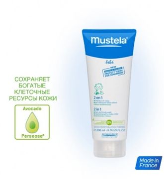 Mustela - Гель-шампунь для головы и тела 2 в 1, 200 мл