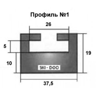 Склиза черная GARLAND 01-4700-01 профиль 1 (119.4 см) для снегоходов BRP Tundra R/Tundra II 503188920, 503189239, 560314400