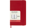 Ежедневник Moleskine 2025, Poсket, красный