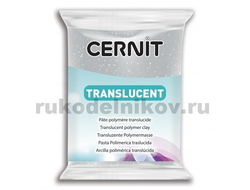 полимерная глина Cernit Translucent, цвет-glitter silver 080 (прозрачный серебряный с глиттером), вес-56 грамм