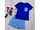 Арт. ПЖ/ДК-111  Домашний костюм для мальчика. Цвет:василек/голубой.Размер с 86-152