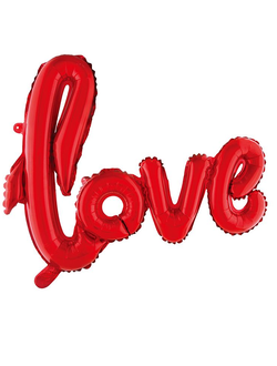 Фольгированная надпись "LOVE" красная 102см
