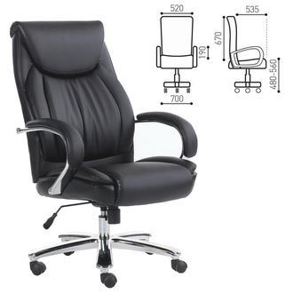 Кресло офисное Status HD-003 нагрузка до 250 кг, рециклированная кожа, хром, черное
