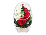 Композиция из роз и орхидей, ArMM1 / Цветы в стекле / Подарок к 8 марта / Розы и орхидеи в стекле