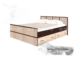 Кровать ширина 1,6м модульная Сакура