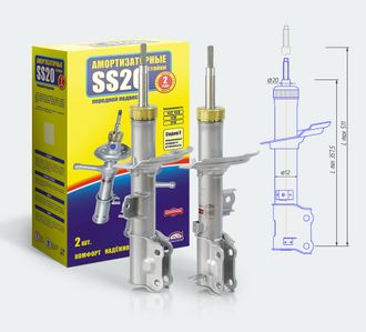 стойки передние SS20 Комфорт hyundai solaris/kia rio (2шт)