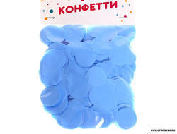 Конфетти для декора Глянцевый d-2 см/ 50 гр Голубой