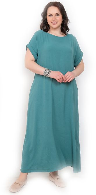 Платье летнее платье женское А-образного силуэта арт. 5947 (цвет бирюза) Размеры 48-64