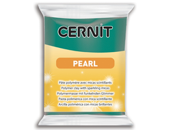 полимерная глина Cernit Pearl, цвет-green 600 (зеленый перламутр), вес-56 грамм