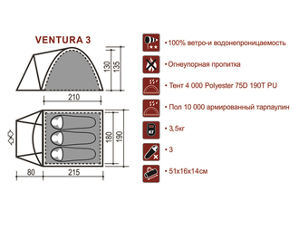 Палатка INDIANA VENTURA 3