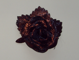Роза средняя коричнево-чёрный металлик, 7,5*9 см.