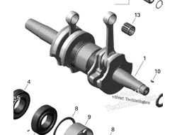 Коленвал оригинал BRP 420686042 420889067 для BRP LYNX/Ski-Doo (Crankshaft)