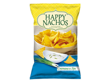 Чипсы кукурузные начос &quot;Happy Nachos&quot; со вкусом сметаны и лука 150 гр.