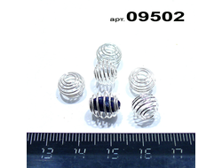 Спираль-ловушка арт.09502: цвет "серебро" - 0,4г - б/петли - ф 9мм