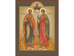 Фрол и Лавр, Святые мученики Иллирийские. Рукописная православная икона.