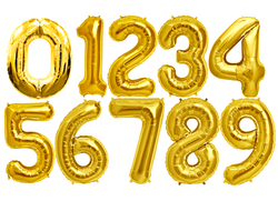 Фольгированная цифра наполненная гелием (Золото)