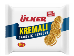 Печенье "Бисквит с кремом" (Kremali Sandvic Biskuvi), 244 гр., Ülker, Турция