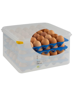 Контейнер для хранения яиц 35,4*32,5 см. h= 20 см. 8 лотков с крышкой APS /1/