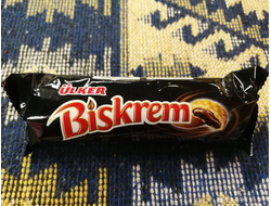 Печенье бисквит "Бискрем" (Biskrem Kakaolu Krema Dolgulu Bisküvi), 100 гр., Ülker