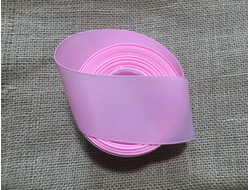 Лента репсовая однотонная, цвет розовый, ширина 5 см, длина 1 м