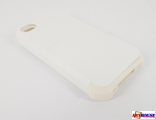 IPhone 4/4S - Белый пр/ударный чехол матовый пластик с БЕЛЫМ силикон.бампером (для 3D-машины вакуумной)