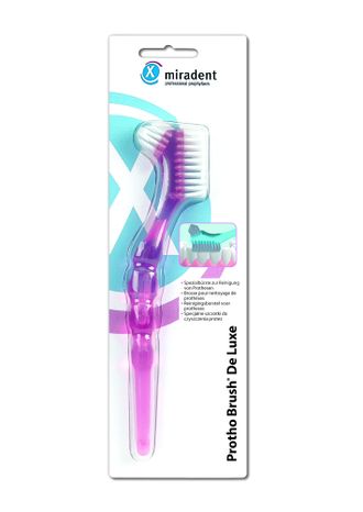 Щетка для очистки зубных протезов Protho Brush De Luxe, розовая, Miradent.