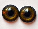 Глаза хрустальные клеевые пластиковые,, 12 мм, рыжие, арт. ГХ20