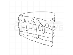 Штамп Кусок торта, кусок сметанника или медовика в глазури
