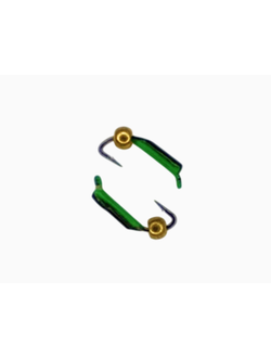 Мормышка вольфр. МАСТИВ Безнасадка 1,5 чёрный+зелёный, латунный шарик, 0,2гр. (золото) арт.610