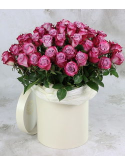Шляпная коробка 51 сиренево-розовая роза
