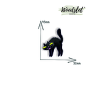 Кот черный стоит шипит - Брошь/ значок - 550
